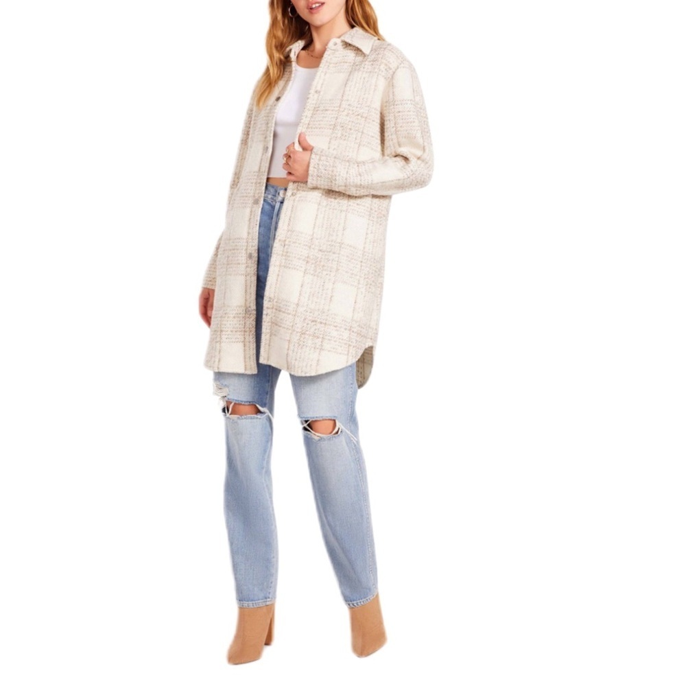BB Dakota by Steve Madden Cream Plaid Coat